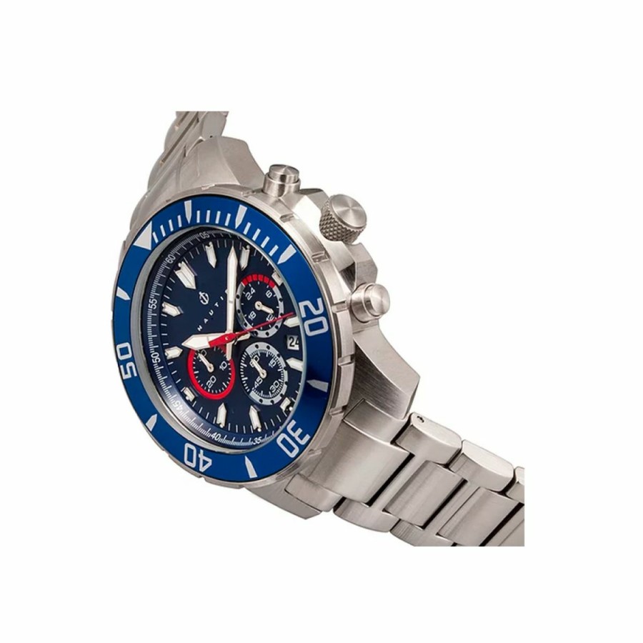 Heren NAUTIS | Nautis Dive Chrono 500 17065-D Heren Horloge 45Mm 50 Atm