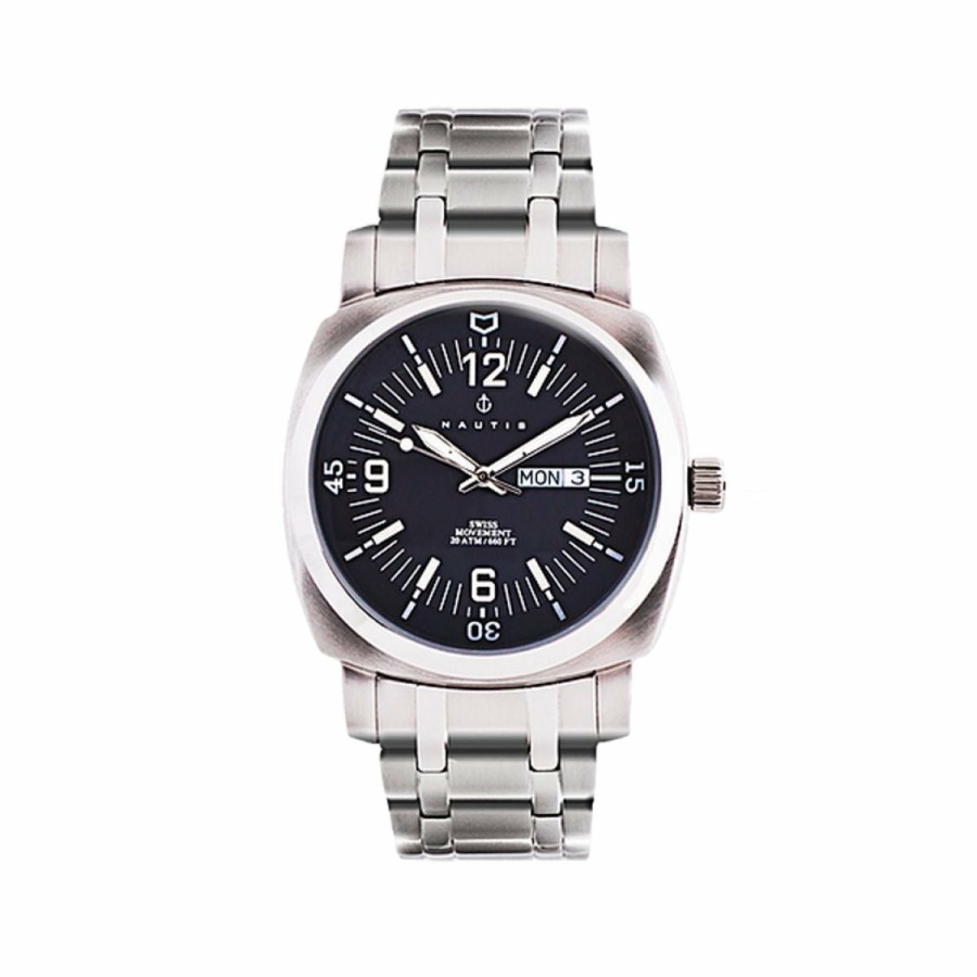 Heren NAUTIS | Nautis Stealth Gl2087-B Heren Horloge 45Mm 20 Atm